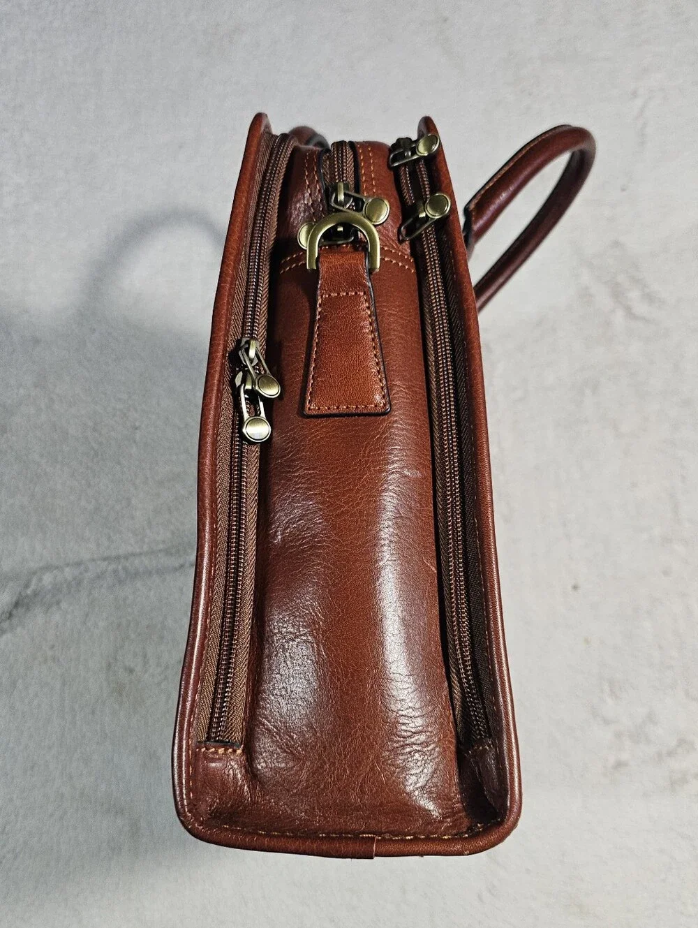 Banuce Genuine Full Grains Italian Leather Briefcase Women / Men Laptop Bag NEW